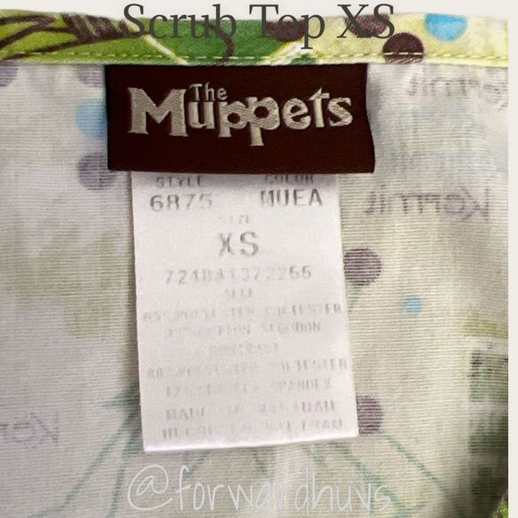 The Muppets Kermit the Frog Extra Small Scrub Top - Picture 7 of 9